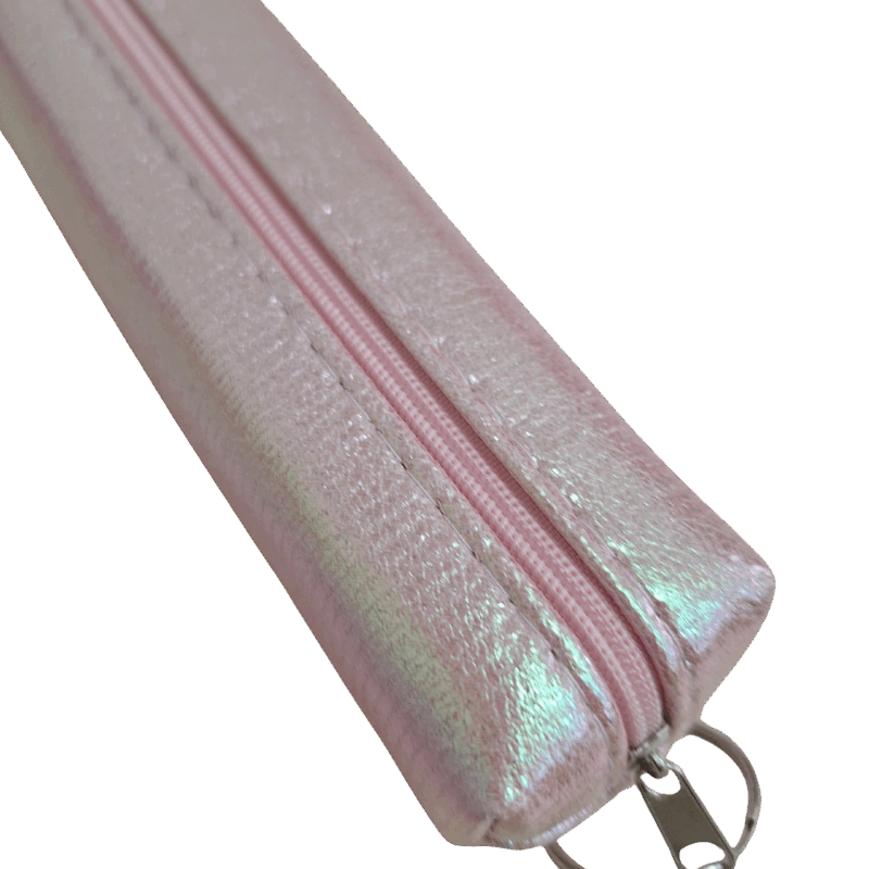 Metalický penál / kosmetická taštička "světle růžová"