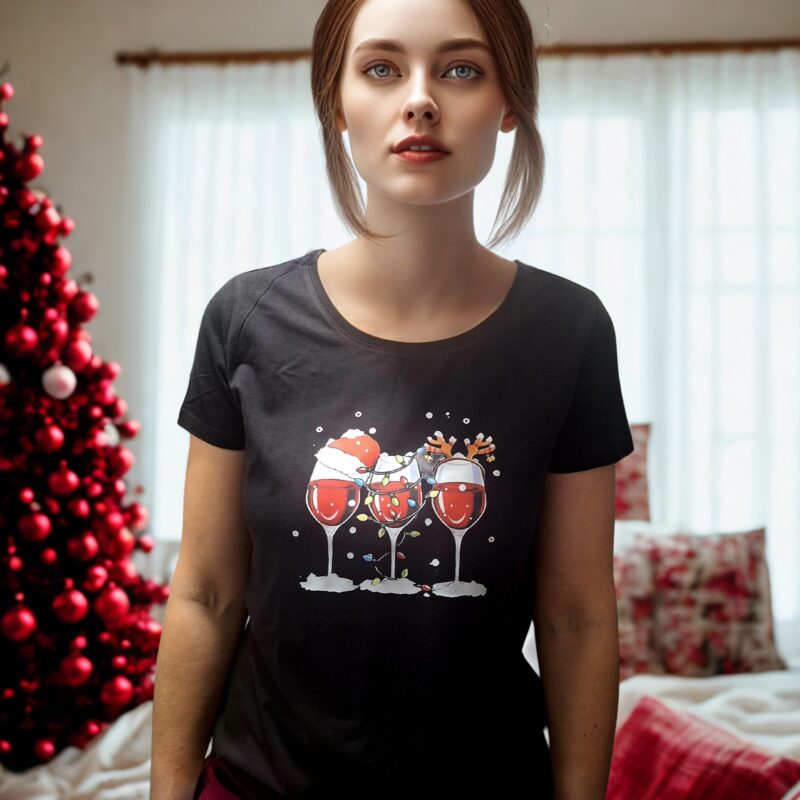 Dámské vánoční tričko "Víno"